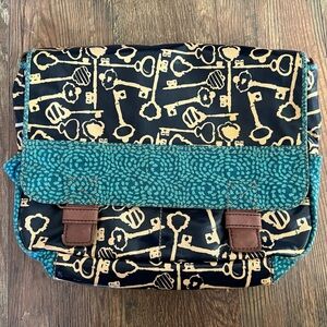 Vintage Fossil Skeleton Key Messenger Bag
